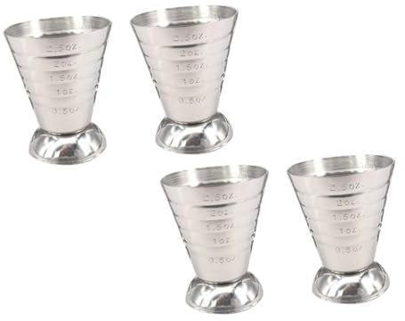 MAGICLULU Bartending Messbecher Set 4 Stücke Jigger Wein Tasse Tragbare Edelstahl Unze Tasse Für