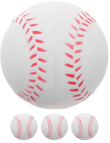 HANABASS 4 Pièces Balles De Baseball en Mousse PU Légères pour Enfants Entraînement Sécurisé Softball Intérieur Extérieur Pratique