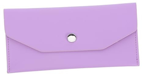Angoily Billetera con sobre en Efectivo Carteras de Dinero en Efectivo para Las Mujeres Billetera para Notebook Organizador de Dinero Minimalista para Mujer Cuero PU Violet