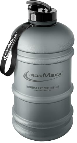 IronMaxx Water Gallon - Matt Ash Grey 2200ml | Senza BPA e DEHP | Borraccia ermetica con scala graduata | Disponibile in vari colori – perfetta per sport, lavoro e uso quotidiano