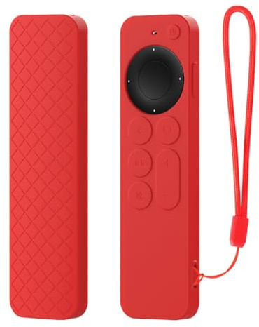 Remote Control Anti Drop Protective Case for Appl-e TV 6/7, Dustproof Shockproof Silicone Cover Soft Remote Cover Case for Appl-e TV 6/7 Remote Controller (Red)