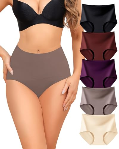 B0F842M9CL | Soft Elasticité Panties sous-Vêtements Feminins Confortables Respire, Lot de 5, S-XXL