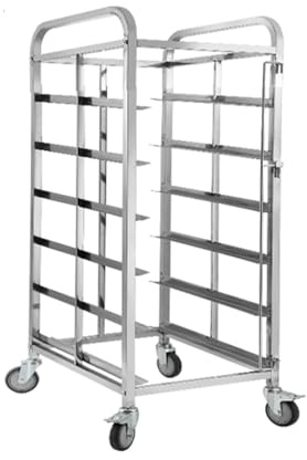BZJPRFC 6/12/15-Tier Mobile Bakery Rack,Steel Sheet Pan Speed Rack with Locking Casters,Commercial Cooling Storage Cart for Half/Full Size Trays(6-Tier)