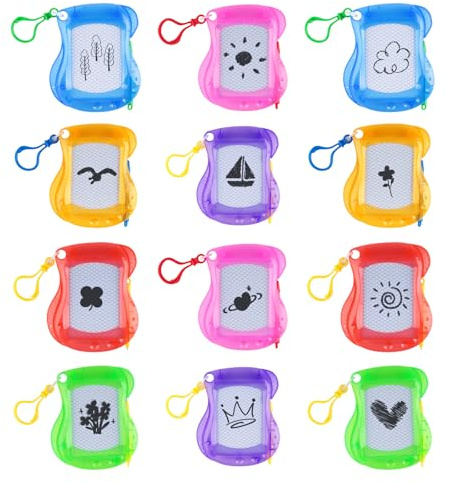 6 Colors Mini Magnetic Drawing Board - 12pcs Erasable Mini Magnetic Drawing Board, Magic Board, Kids Classroom, Drawing Pad Painting, Small Board Colouring, Birthday Gifts, Activity Packs Fillers