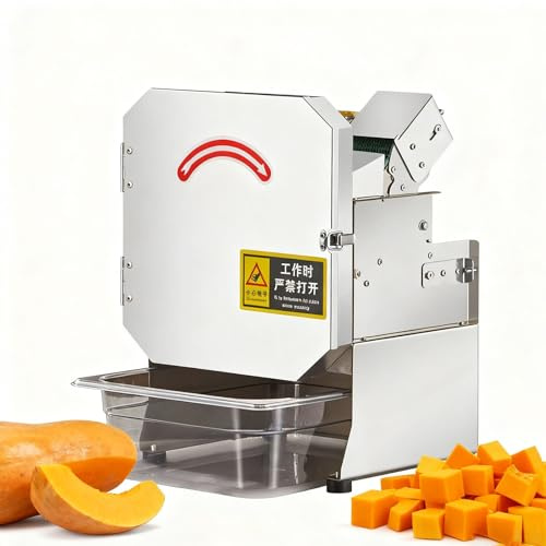 SIEEOUR Cortador de Verduras Eléctrico Compacto, 200w Picador de Hierbas de Cocina Comercial Con Función Máquina para Cortar Puerros, Grosor 1.3-35mm, Puerto 70mm, Para Hierbas Como Perejil