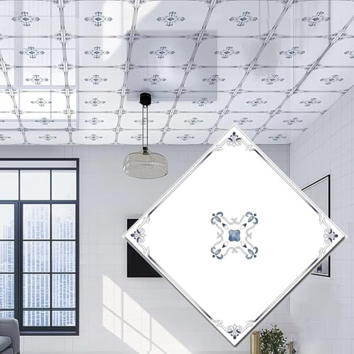 HJYXXSR Art-Deco-Styropor-Deckenfliesen, schalldichte Paneele für Schlafzimmerdecke, mieterfreundlich (100 Stück)