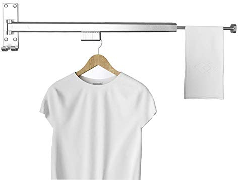 EHVYBDX Clothes Airer Clothes Drying Rack Wall Mounted Retractable Drying Hangers Space Saver Rotary Windproof Ring Indoor Outdoor Use