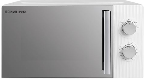 Russell Hobbs Eden 17L 700W Manual Microwave in White with 5 Power Levels, Defrost & Reheat Function, 35 Minute Timer, Dial Controls, 1M Power Cord and Pull Handle Door, RHMM725