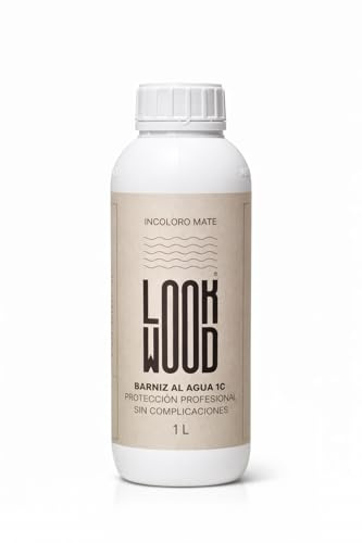 LookWood Barniz Al Agua 1C Para Madera Protección Duradera Fácil Aplicación Para Muebles De Uso Intensivo Interior Y Exterior (Mate, 1L)