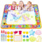 Water Doodle Magic Mat, Larger 100 x 78cm Multicolored No Mess Water Drawing Painting Pad with 3 Magic Pens & 8 Stamps - Best Educational Toy & Xmas Gifts for Boys& Girls Age 3 4 5 6+ Years Old