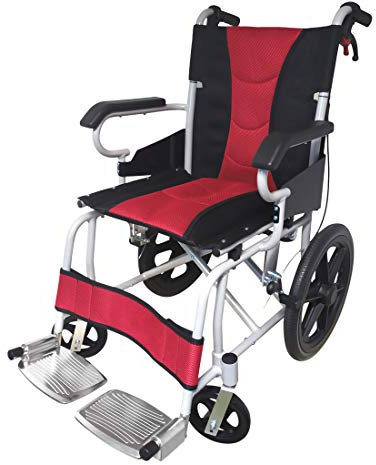 POLIRONESHOP PRATIK Carrozzina Pieghevole da Transito in Alluminio – Sedia a Rotelle Leggera, Compatta, Facile da Trasportare, per Anziani e Disabili, con Braccioli Ribaltabili e Pedane Rimovibili