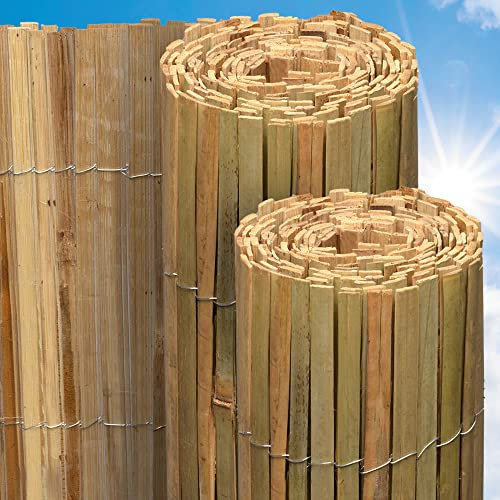 Sol Royal Bambus Sichtschutz 90 hoch – FSC® Balkon Sichtschutz Garten Bambusmatte als Wind- & Blickschutz für Garten Zaun 90x600 cm – Natursichtschutz Witterungsbeständig – B89