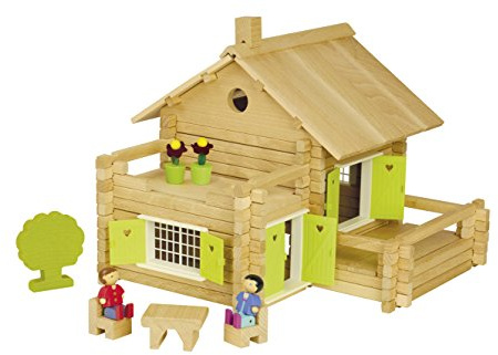 Jeujura - 8047- Jeux de Construction-Maison en Rondins - 175 Pieces, Taille unique