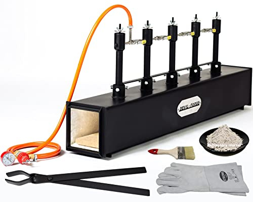 DEVIL-FORGE Forge à Gaz Propane modèle DFPROF5 avec 5 DFP brûleurs (jusqu'à 400 000 BTU) utiliser 1, 2, 3, 4 ou 5 brûleurs, Pour la fabrication de couteaux, épée. Forgerons Efficace Économique