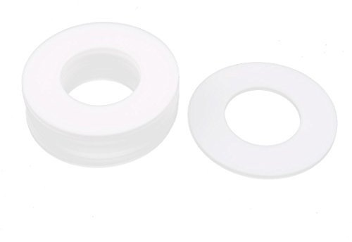 Aexit 10 Befestigungselemente Stk DN 40 88 x 45 x 3 mm PTFE-Flansch Dichtung passend für lebensmitteltaugliche Rohre, Magazinierte Schrauben Dichtkonus, Weiß.