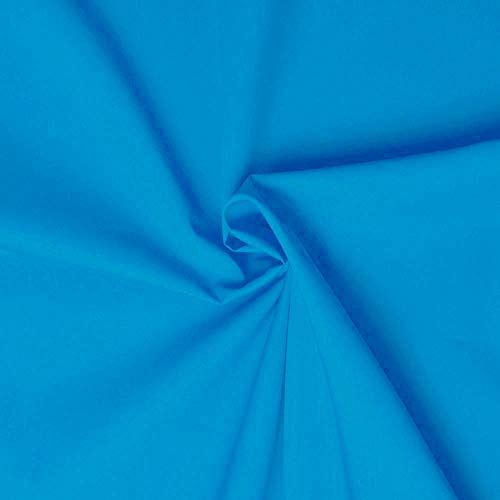 designers-factory - Tessuto 100% cotone popeline - Venduto al pezzo - Stoffe di cotone tinta unita – stoffa al metro 100% cotone (1m x 1m46 - Turchese)