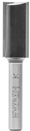 ENT 10991 rak fräs Skaft (S) 8 mm, Diameter (D) 17 mm, NL 30 mm, SL 40 mm, GL 70 mm, med Hårdmetall centrumspets