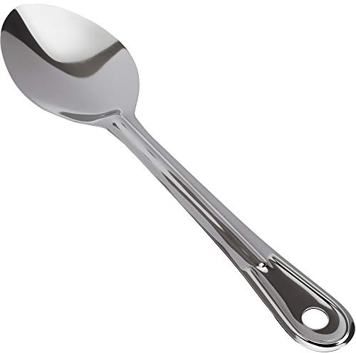 Super Strong, Ergonomic 11 in Serving Spoon 1 Pk. Big, Solid Stainless Steel Spoons for Cooking, Baking and Basting. Best Kitchen Flatware for Buffet and Banquet Service in Restaurants and Homes