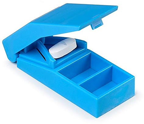 PLASTIFIC Pill Cutter, Pill Splitter Cutter for Small or Large Pills/Tablets, Pill Splitter with Pill Holder Case to Split Safely Cut Pills in Half Pill Splitter for Travel