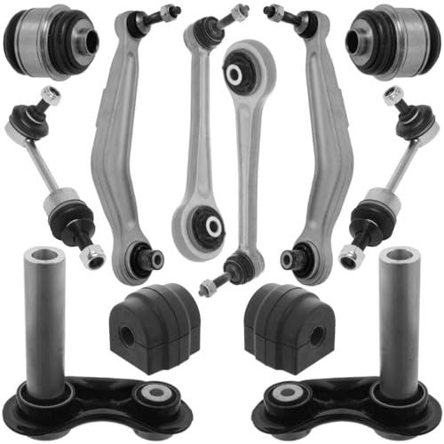 Teilex Germany Querlenker Satz hinten, 12 Teilig, passend für BMW 5 E60 E61, Traggelenk, Koppelstange, Fahrzeugteil, Control Arm, Rear, Legierter Stahl