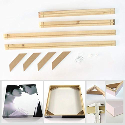 KKDIY Naturholzrahmen für Leinwand Malerei Bild Fabrik Bieten DIY Bilderrahmen Wand Bilderrahmen Poster Aufhänger -Breite 75cm, Höhe 60cm