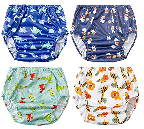 BISENKID Waterproof Diaper Cover for Rubber Pants for Toddlers Good Elastic Rubber Swim Diaper Cover for Potty Training Underwear Boy 3t