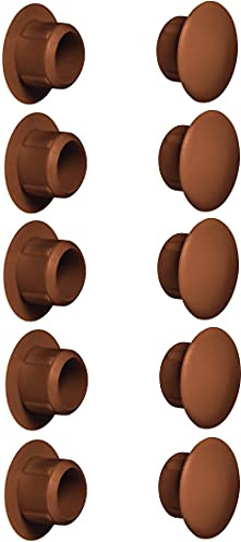 cyclingcolors 10x cache trou bouchon plastique 5mm à 35mm capuchon protection vis blanc noir gris marron meuble table chaise mur (Øtrou 10mm/Brun RAL 8007)