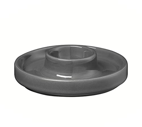 blomus -PILAR- 2er Set Keramik Eierbecher mit Ablage, Eierhalter, Eierständer, stapelbar, Farbe Pewter, Material Keramik (64272)