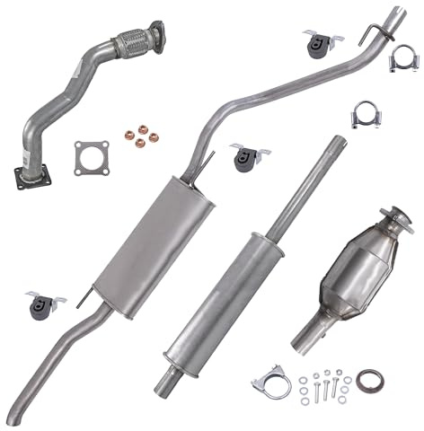BESTPRICE ATP Auspuff Schalldämpfer Set 1x Hosenrohr, 1x Katalysator, 1x | Kompatibel mit: VW GOLF III Variant