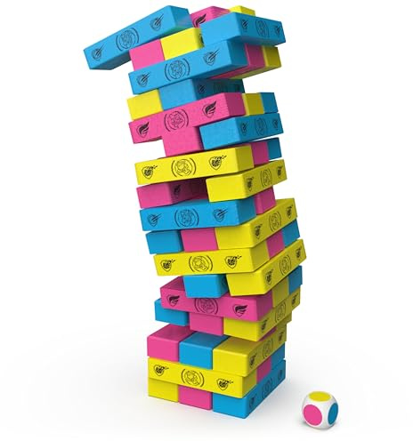 Editrice Giochi, Paw Patrol, Jumbling Tower a tema Paw Patrol: Il Super Film, Blocchi di Legno multicolore, Giochi per Bambini e Bambine, 4+ anni