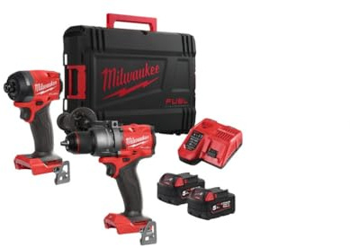 Milwaukee M18FPP2A3-502X Kit de perceuse/visseuse à percussion 18 V 2 x 5 Ah