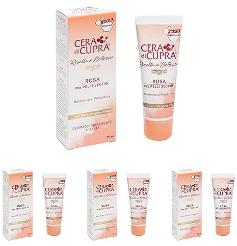Cera di Cupra Crema per Pelli Secche Rosa, 75ml (Confezione da 4)