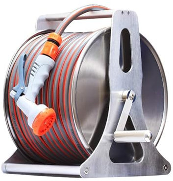 Generic Professional Metal Hose Reel, Essential Garden Accessory for Neat Hose Storage, Wall-Mounted Or Freestanding Garden Hose Reel,20m