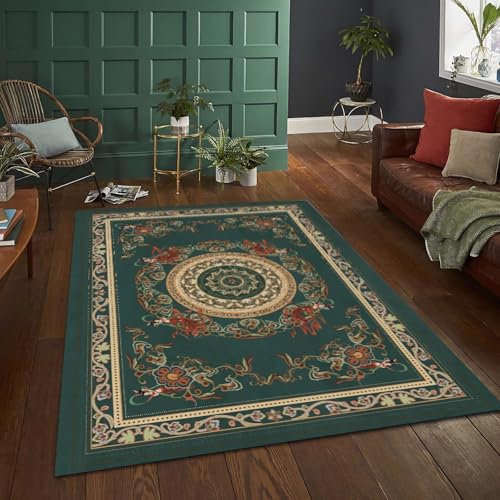Küche Teppich läufer Waschbarer strapazierfähiger Teppich Grün Gelb Vintage Design,living room carpet Schlafzimmer Teppich,80x160cm