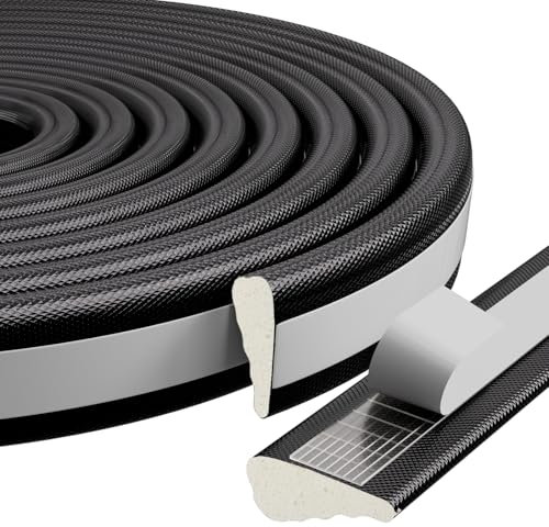 Draft Excluder for Doors and Windows,Self-Adhesive Wedge Window Seal Weather Strip,Foam Door Window Insulation Draught Excluder Tape for Soundproof Wind Blocker(5m*3pc,Black)