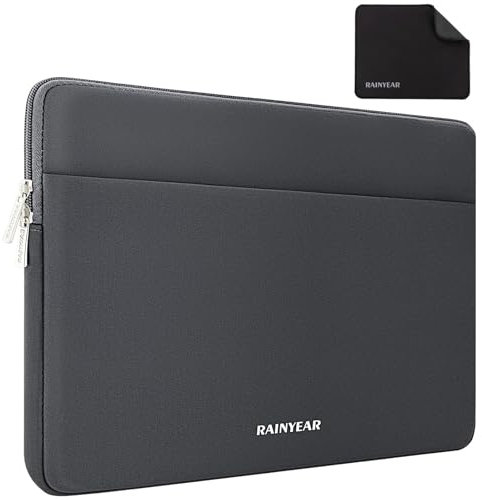 RAINYEAR Housse pour Ordinateur Portable de 15,6 Pouces Compatible avec Ultrabook Chromebook de 15,6 Pouces, Sac de Protection pour Ordinateur Portable à Lunette Ultra Mince de 16 Pouces, Gris