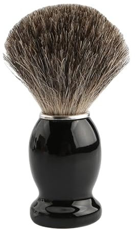 Supercap - Pennello da barba da uomo, fatto a mano, setole di tasso bagnate, adatto a tutti i rasoi (utilizzando crema da barba e sapone), il miglior regalo per gli uomini (manico in legno nero 1