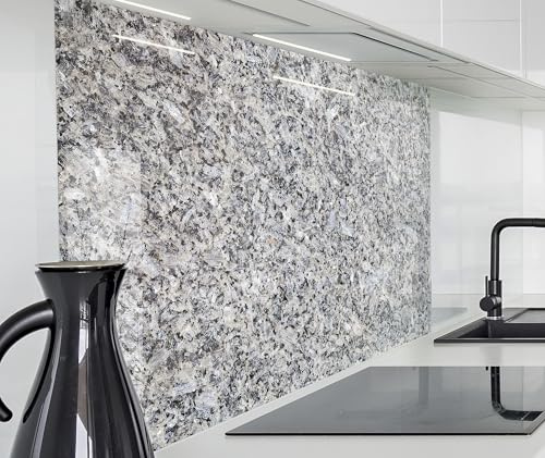 timalo Spritzschutz Wand für Herd, Küche Küchenrückwand Glasoptik | Acryl Glas 2mm | Glasrückwand Acrylglas Wandpaneele Rückwandschutz Platte | 120x60cm Granit Steinoptik