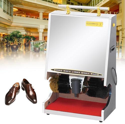 Naturalpowev Cireuse à Chaussures électrique, Machine à cirer Les Chaussures Automatique pour la Maison, Nettoyeur de Chaussures électrique pour Chaussures, Bottes, Sacs, canapé,Silver