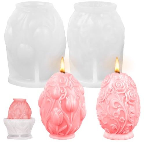 Darryy Stampi per Candele Pasqua, stampo per candele a forma di uovo, Stampi Candele Pasquali, Stampo per Candele Pasquali a Forma di Fiori, Gesù e la Vergine Maria (A)