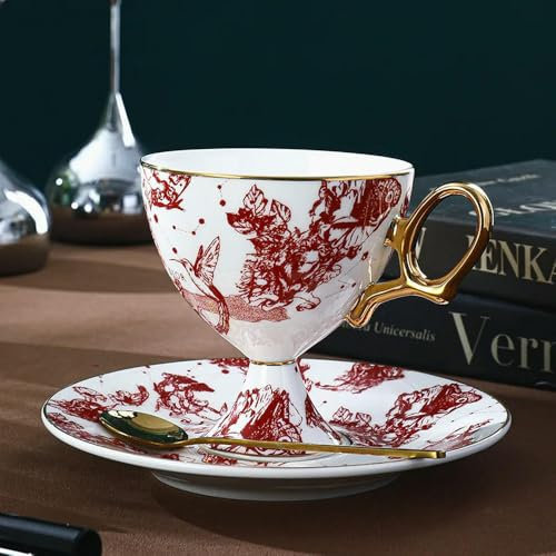 KKRANG Tazza da caffè in Porcellana Europea in Ceramica Bone China Tazza da tè pomeridiano Inglese