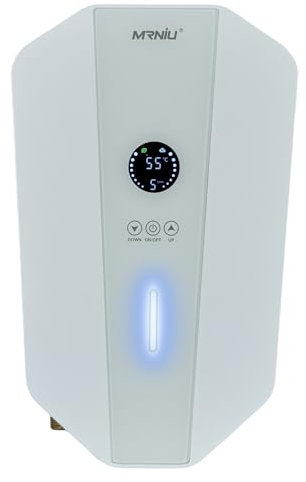 8.5KW 240V Tankless Electric Instant Water Heater, On-Demand Hot Water with Digital Display, Wall-Mounted Under Sink Point-of-Use Water Heater for Efficient Home Use Shower
