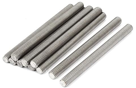 CQCQC 10 Stück M5 Vollgewindestange, Gewindestange aus Edelstahl 304, geeignet for Ankerbolzen, Aufhänger und U-Bolzen(M5x120mm)