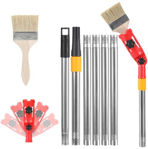 ueslwser Multi-Winkel-Pinsel-Verlängerungsstange, 1,7 m ausziehbare Stangen zum Malen mit Pinsel, Universal-Pinsel-Verlängerungswerkzeug für die meisten Rollerpinsel