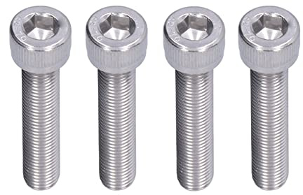 4 viti esagonali a esagono incassato, in acciaio inox A2, 70, 1,25 mm, filettatura fine, materiale di fissaggio (M10 x 50)
