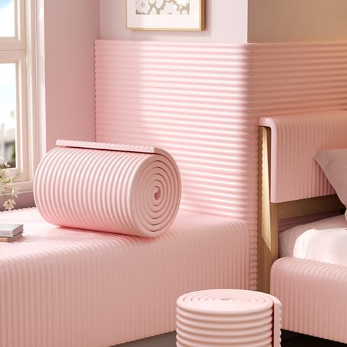 3D Autocollants Muraux Décoratifs Anti-Collision, Panneau Tete de Lit à Coller avec Rembourrage de 12mm, Mousse Acoustique de Protection, Contre le Froid/Chaleur Isolation(Rose,40cm x 200cm/15.8 x 78