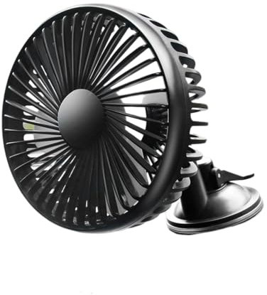 Zymoplas Miniventilador de coche con ventosa, práctico ventilador de aire ligero ajustable bajo ruido, enfriador viento fuerte giratorio 360 grados