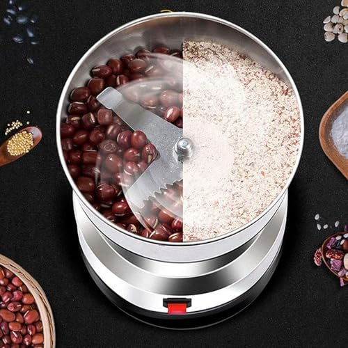 Molinillo De Café Portátil, Molino De Granos Eléctrico De Acero Inoxidable De 300g Con Cubierta Protectora Transparente, Pequeña Máquina Trituradora Doméstica Para Condimentar Maíz, Chile, Pimienta