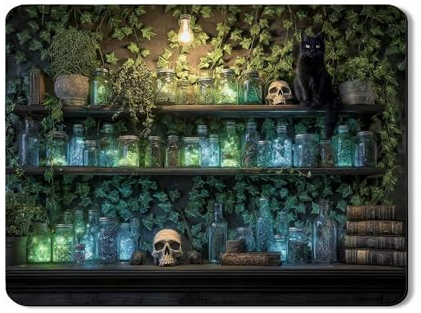 Tapete gótico para secar platos para encimera de cocina, espeluznante hiedra verde, tapete escurridor de platos de goma absorbente, tapete escurridor de platos de piel sintética de Halloween para