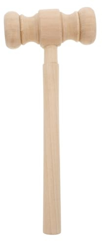 SHINEOFI Mini Marteau en Bois Khaki, Jouet de Rôle pour Garçon et Filles | Maillet, Design Unique, Sûr et Robuste, Activité Familiale et Jeu D’imitation, Bois